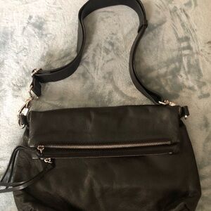 Margot Black Leather Shoulder Bag